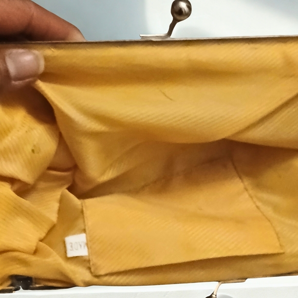 Vintage Gold and Silver Clutch Bag with Beaded Strap - Picture 8 of 8